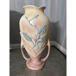 Vintage Hull Art Double Handled Magnolia Vase USA-16-15 EUC